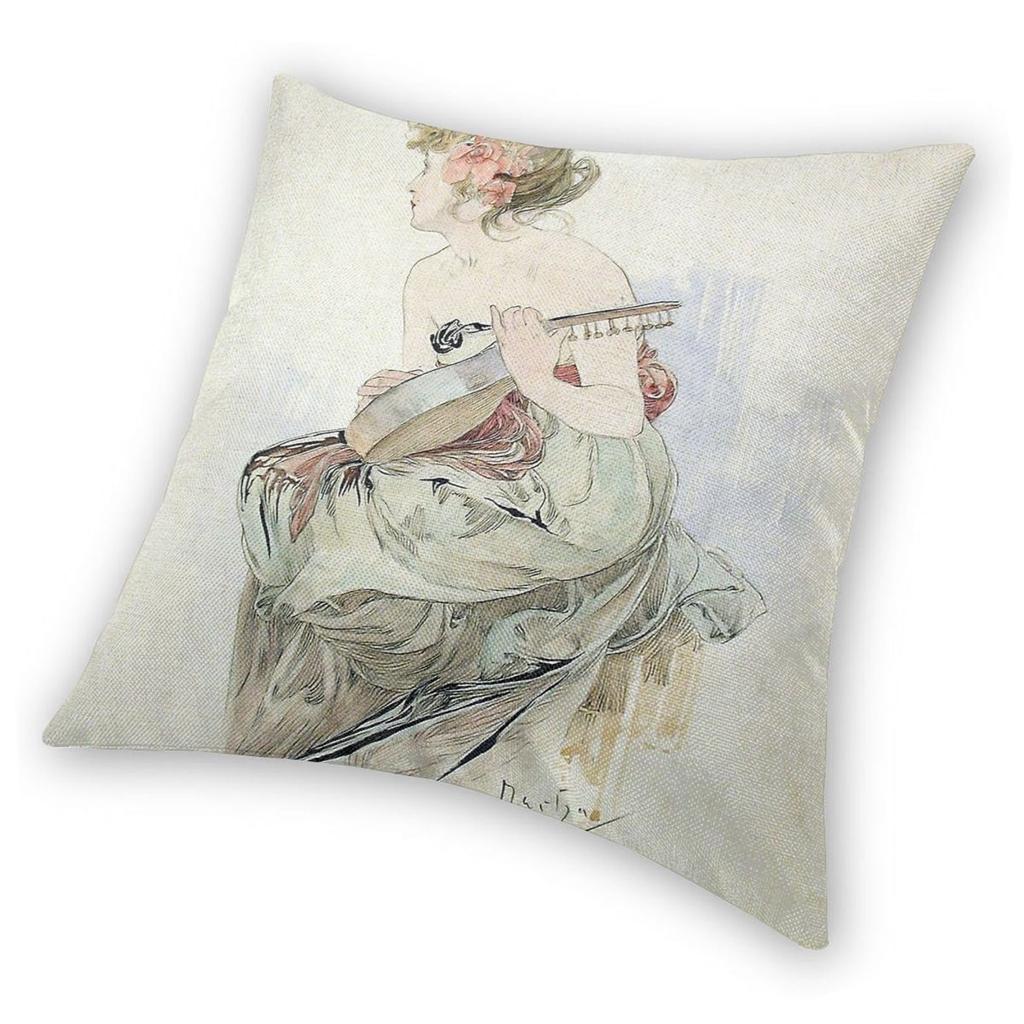 Alphonse Mucha Frontispiece Of Le Pater Pillowcase Polyester Linen Velvet Pattern Zip Decorative Pillow Case Home Cushion Case