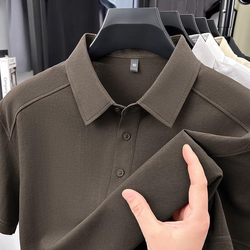 Мужская однотонная рубашка-поло с коротким рукавом в стиле business casual YTMTST7146