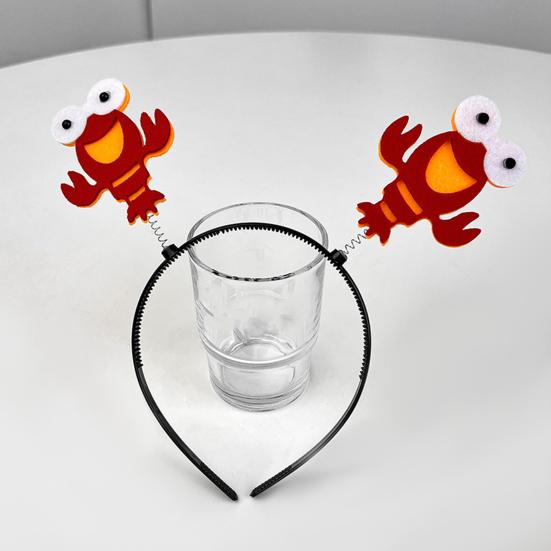 Забавный декор в виде краба, повязка на голову, весенний дизайн, повязка для волос с животными, обруч для волос с изображением краба, реквизит для фотосессии, аксессуары для волос