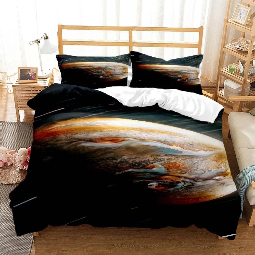 Space Star Bedding Set 2-3Pcs Bedroom Quilt Cover Set Single Double Size Polyester Duvet Cover Pillowcase for Adult Boy Girl
