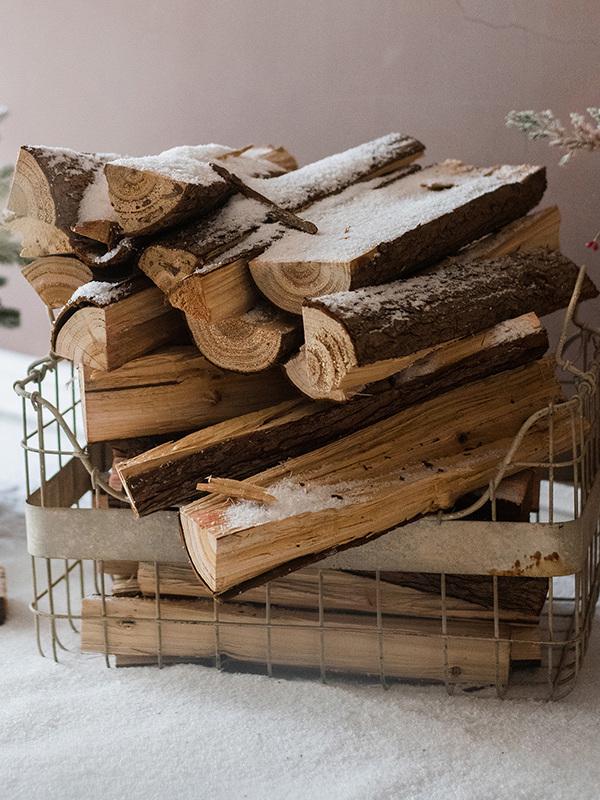 Firewood Display Ornament for Fireplace, Window, or Coffee Shop Decor