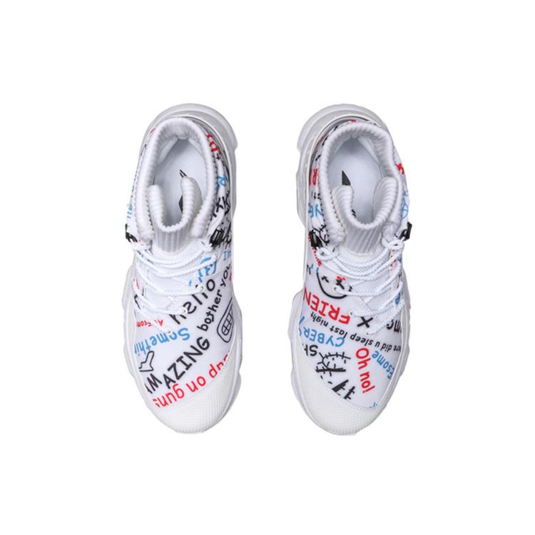 Li Ning CF Countflow AMMO Амортизация Скользкая Устойчивая к истиранию Высокие Повседневная обувь Мужская Белый Красный Синий AGLP137-2