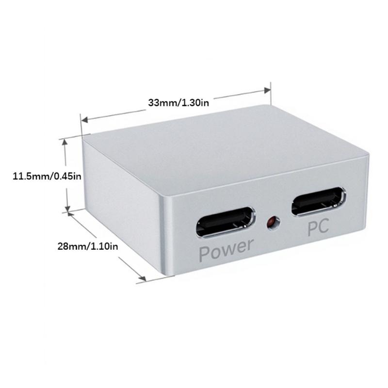 DC5V Power Supply USB C Power and Signal Splitter Aluminum Case Heat Dissipation for Raspberry Devices Support Audios