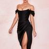 Plus Size Draped Satin Corset Dresses Bodycon Party Night Club Off Shoulder Gown Elegant Backless Dress Birthday