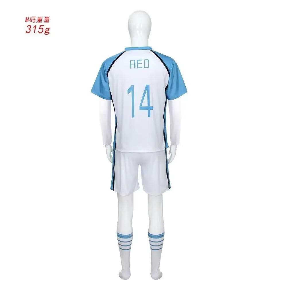 Anime Cosplay Costume Nagi 8 Ness 10 Kaiser Isagi Reo Sae Shidou Cosplay Jersey Shorts Matching Set Uniform Train Suit