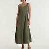 Summer Women's Casual Loose Sleeveless Round Neck Sundress Long Beach Dress