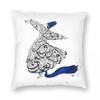 Rumi Calligraphy Blue Square Pillowcase Polyester Linen Velvet Pattern Zip Decorative Home Cushion Cover