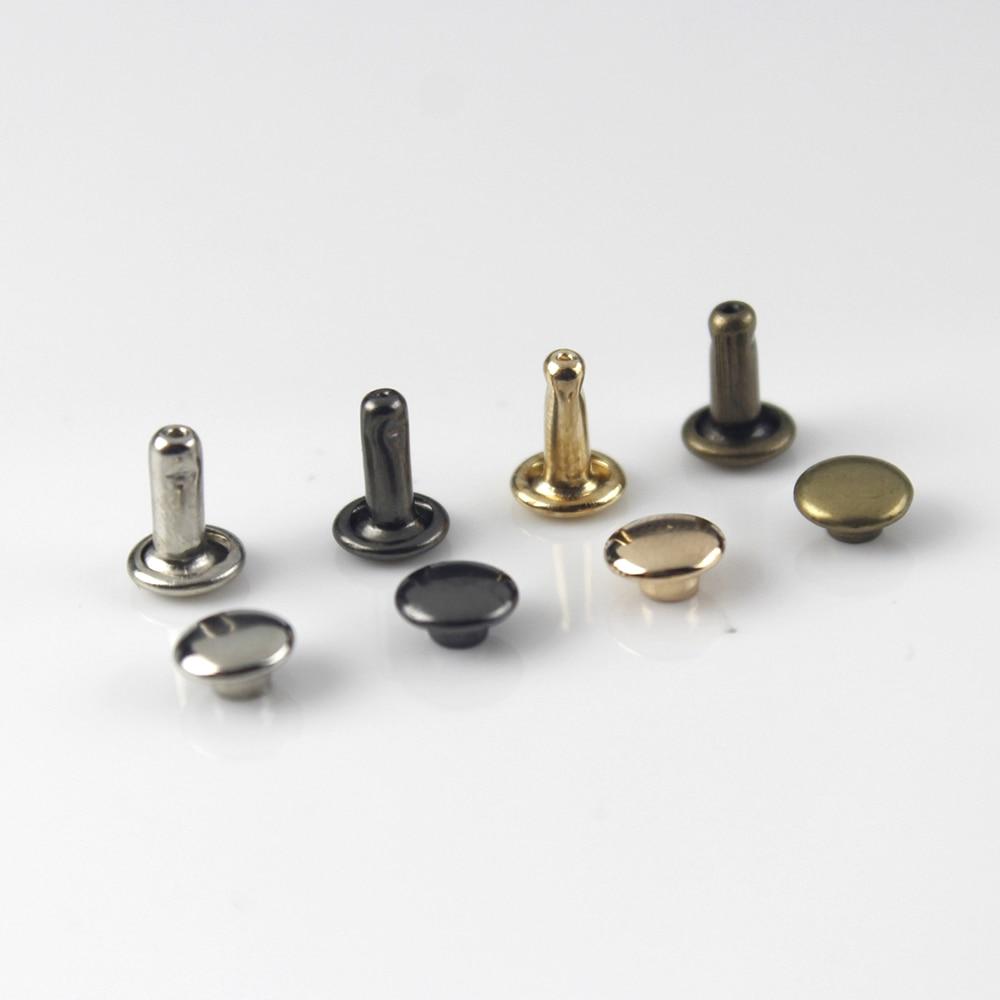 100 комплектов 6/8 мм, металлические заклепки с двойной крышкой, шпильки, круглые быстрые заклепки для кожаной сумки, пояса, одежды, обуви, декора для ошейника для домашних животных