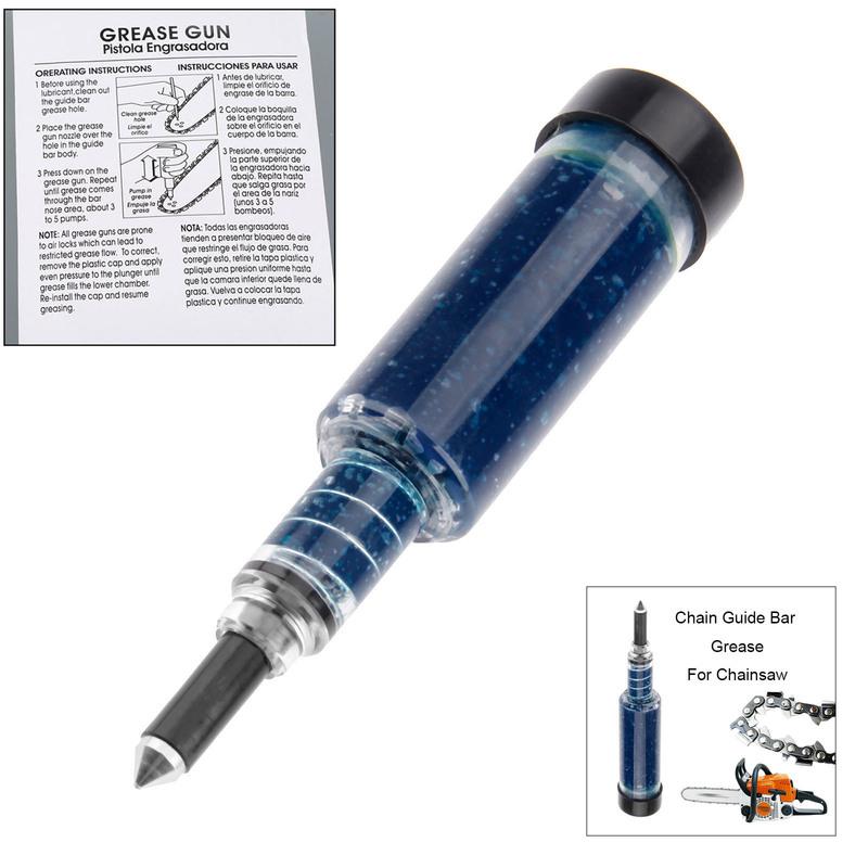 1x Chain Guide Bar Grease Gun for Chainsaw Brushcutter Sprocket Nose Loaded With Grease Garden Tool Parts