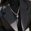 Свитер с подвеской-снежинкой из полного бриллианта, ожерелье на ключицу, женская цепочка для ключиц, одежда с аксессуарами