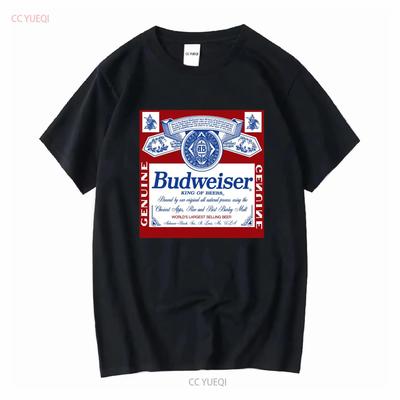 Официально лицензированная футболка Budweiser винтажная выстиранная дизайнерская одежда уличная одежда повседневная унисекс дышащая слегка тянущаяся