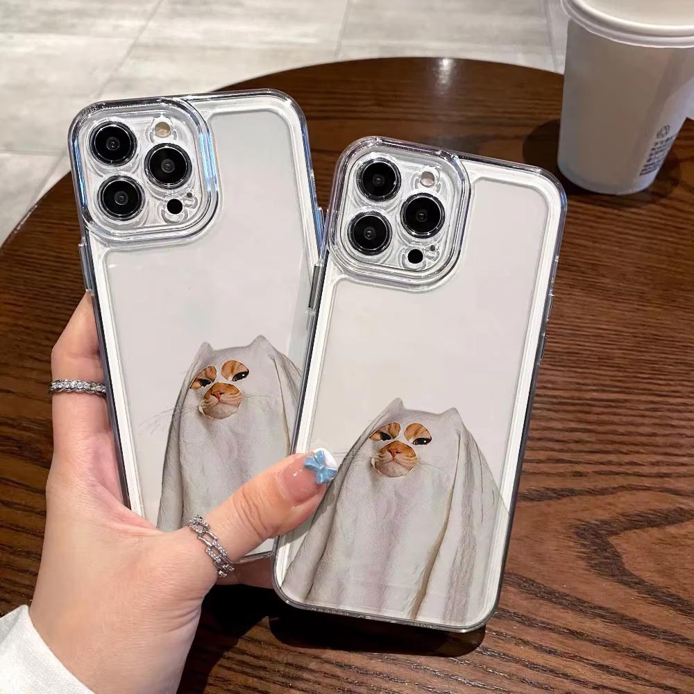 Мультяшный Животный Милый Кот Чехол Для Телефона Для iPhone 17 Pro Max Чехол iPhone 13 11 12 14 15 16 Pro Max XR 7 8 Plus SE Мягкий Прозрачный Чехол