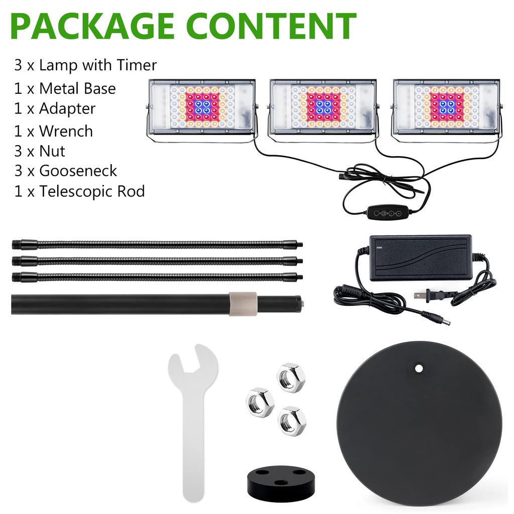 Светодиодная лампа полного спектра для выращивания растений, настольная, диммируемая, с таймером автоматического включения/выключения, на гибкой ножке, настольная, лампа для выращивания комнатных растений для комнатных растений