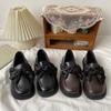 Туфли из искусственной кожи в стиле ретро с бантом и квадратным носком, женские весенне-летние милые крутые студенческие туфли без шнуровки, туфли Мэри Джейн