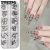6 Grids Shiny Alloy Nail Charms 3D Punk Nail Art Decor Supplies Kit for Acrylic Nails Retro Gothic Nail Charms Mini Nail Art Studs