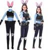 Halloween Adult Costume Crazy Zootopia Rabbit Judy Police Officer Costume Long Sleeve Short Sleeve Suit