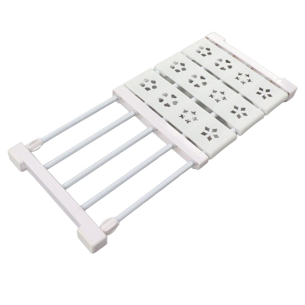 Белая раздвижная полка для шкафа с натяжением, без сверления, телескопическая полка для шкафа, органайзер, разделитель