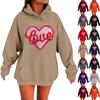 Women's Loose Comfortable Casual Fashionable Love Printed Long Sleeved Sweatshirt