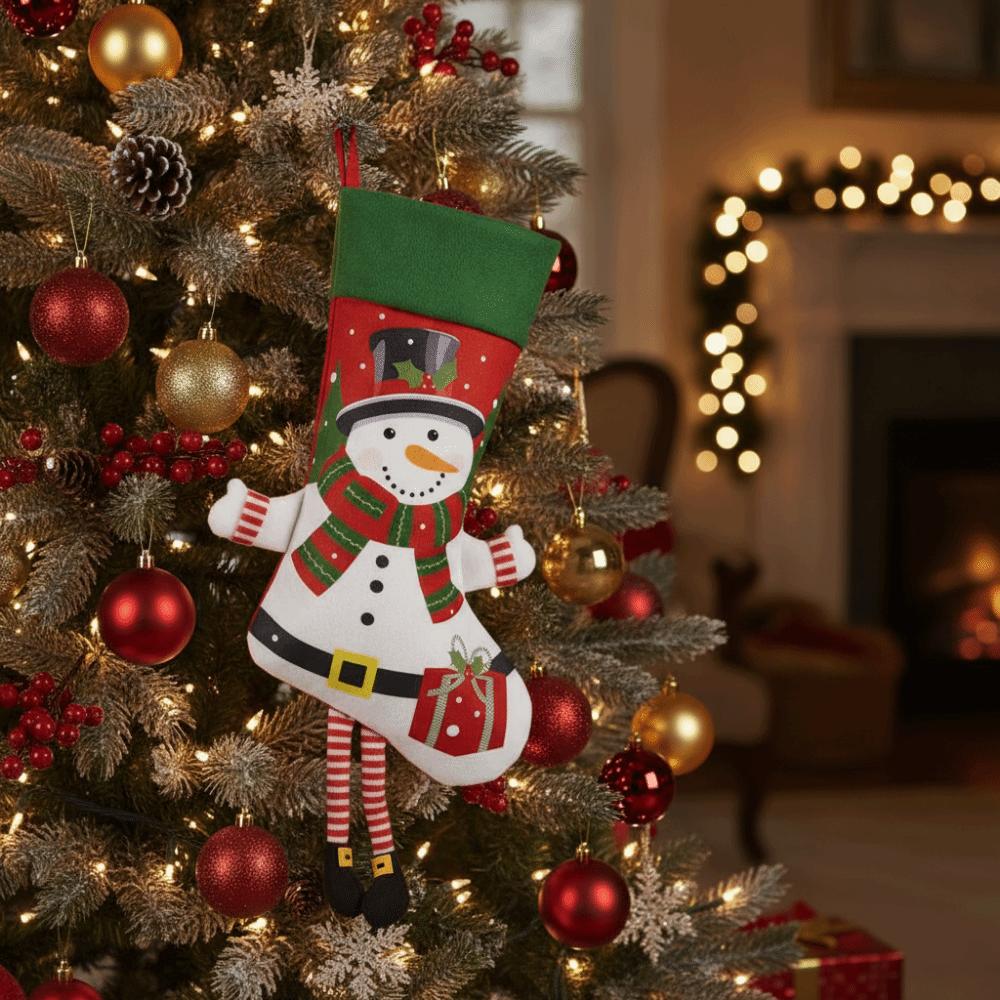 Cartoon Large Christmas Stockings Cute Christmas Tree Ornaments Candy Gift Bags Xmas Tree Pendants