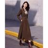 Si Shui Nian Hua Elegant Long-Sleeve Belted Dress