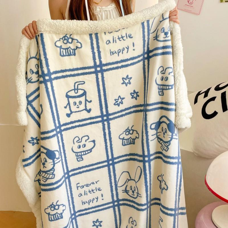 A-Class Winter Fleece Blanket Office Nap Shawl Thick Plush Throw Sofa Bed