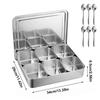 Rust-proof Seasoning Box 6/8 Grids Food Preparation Box Durable Dessert Ingredient Box