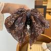 French Style Chiffon Hair Claw Large Women Hair Grab Clip Crystal Bow Shark Clip  Daily