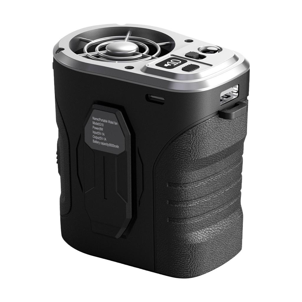 Waist Fan 10000mAh Rechargeable,Portable Fan with Over 24H Working Time, 15000RPM Strong Airflow Wearable Belt Fan Personal Waist Clip Fan for Farm