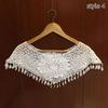 White Elegant Knit Dress Lace Crochet Shawl Wraps Bridal Hollow Out Cover Up Women Summer Sun Protection False Collar Cape