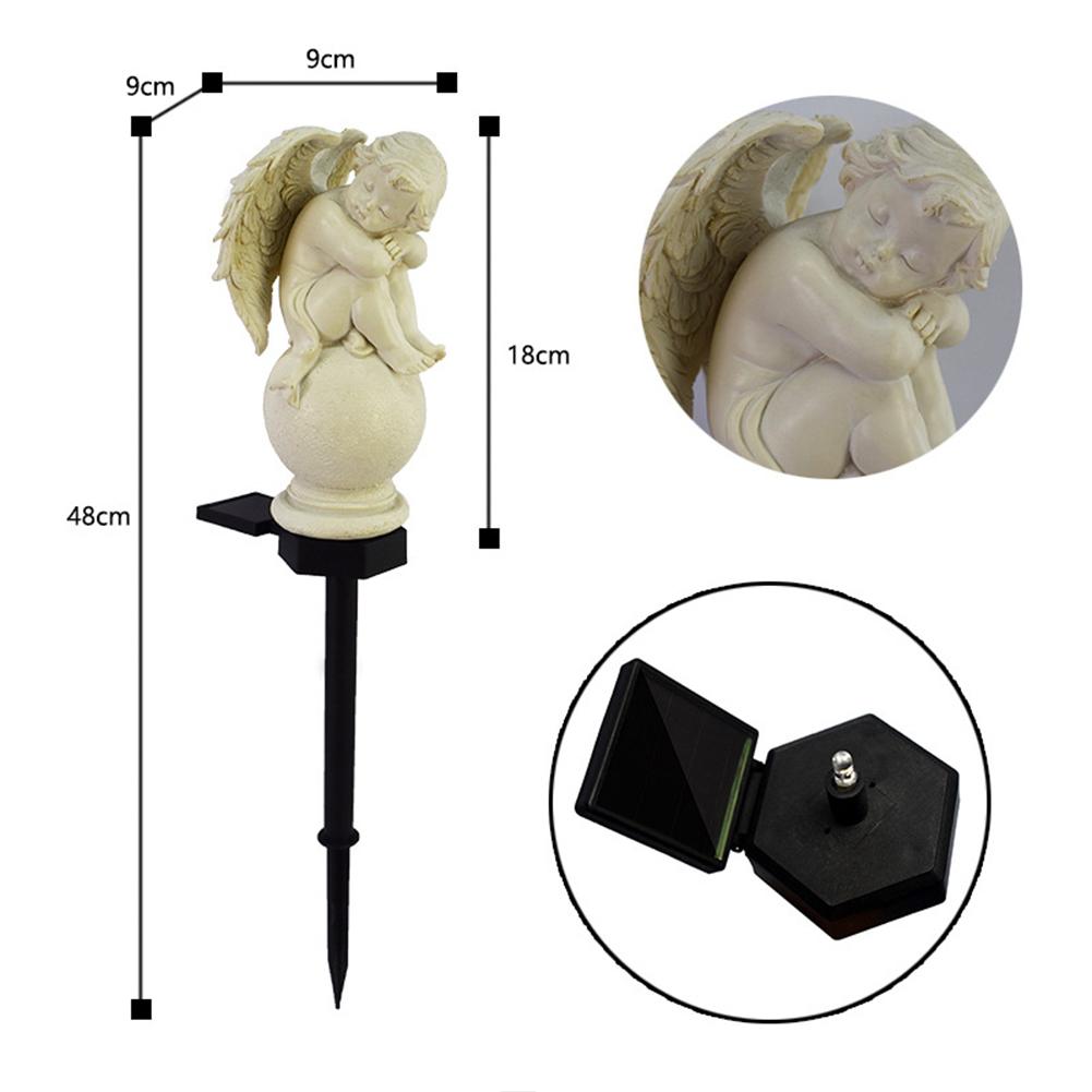 Солнечная лампа для ландшафтного освещения двора, поделка, ангел из смолы, уличный светильник для газона, осветительные украшения, IP55, водонепроницаемый, декор для дома, для газона, сада