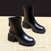 Coarse Heel Short Boots Women's Spring and Autumn Single Boots Brown Platform Martin Boots Women's New Women's Boots Medium Boots Women