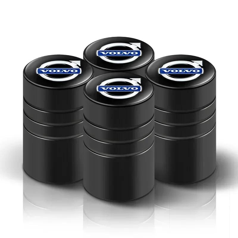 4Pcs Aluminum Alloy Car Tire Valve Caps for Volvo XC60 XC90 XC40 S90 S60 Anti-dust Wheel Valve Stem Cover Exterior Accessories
