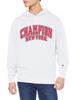 Champion Long Sleeve Fleece Hoodie with Graphic Logo Size L Men's Print, Basic, C3-W117, White,