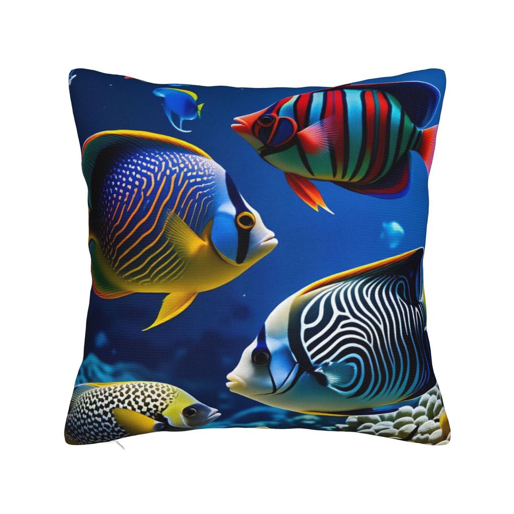 Pillow Cover Beautiful Underwater World Colorful Fish Cute Funny Pillow Case For Sofa Home Decoration Pillowcases
