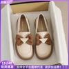 New Spring and Autumn Soft-soled Single Shoes Women's Bow Retro Platform Shoes Small Leather Shoes Women's Thick Heel