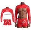 Men Rave Nightclub Outfit Moto&Biker Costume Steampunk Style Nightclub Disco Party Costume Latex Suit Pole Dance Wear
