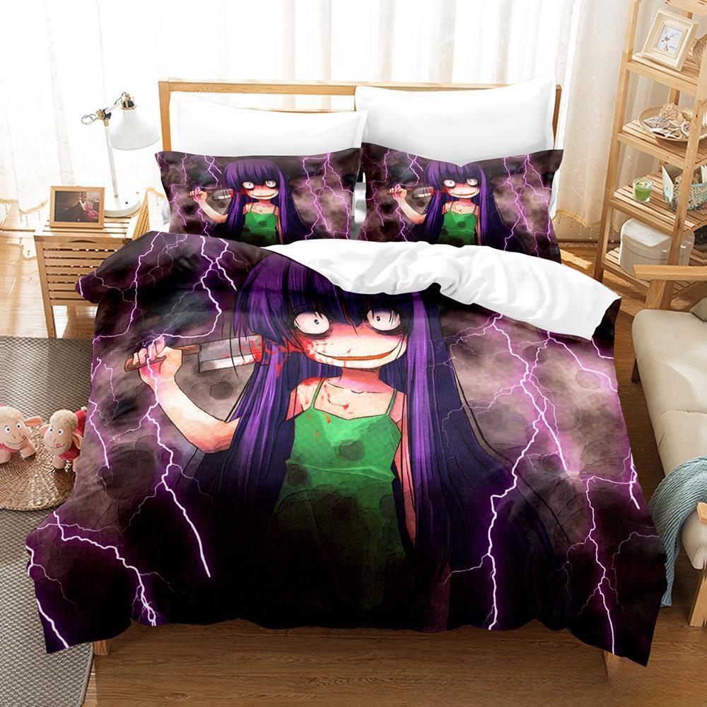 3D Печать Аниме Higurashi When They Cry Комплект Постельного Белья Односпальный Twin Full Queen King Размер Комплект Постельного Белья Взрослый Детская Спальня Комплекты Пододеяльников