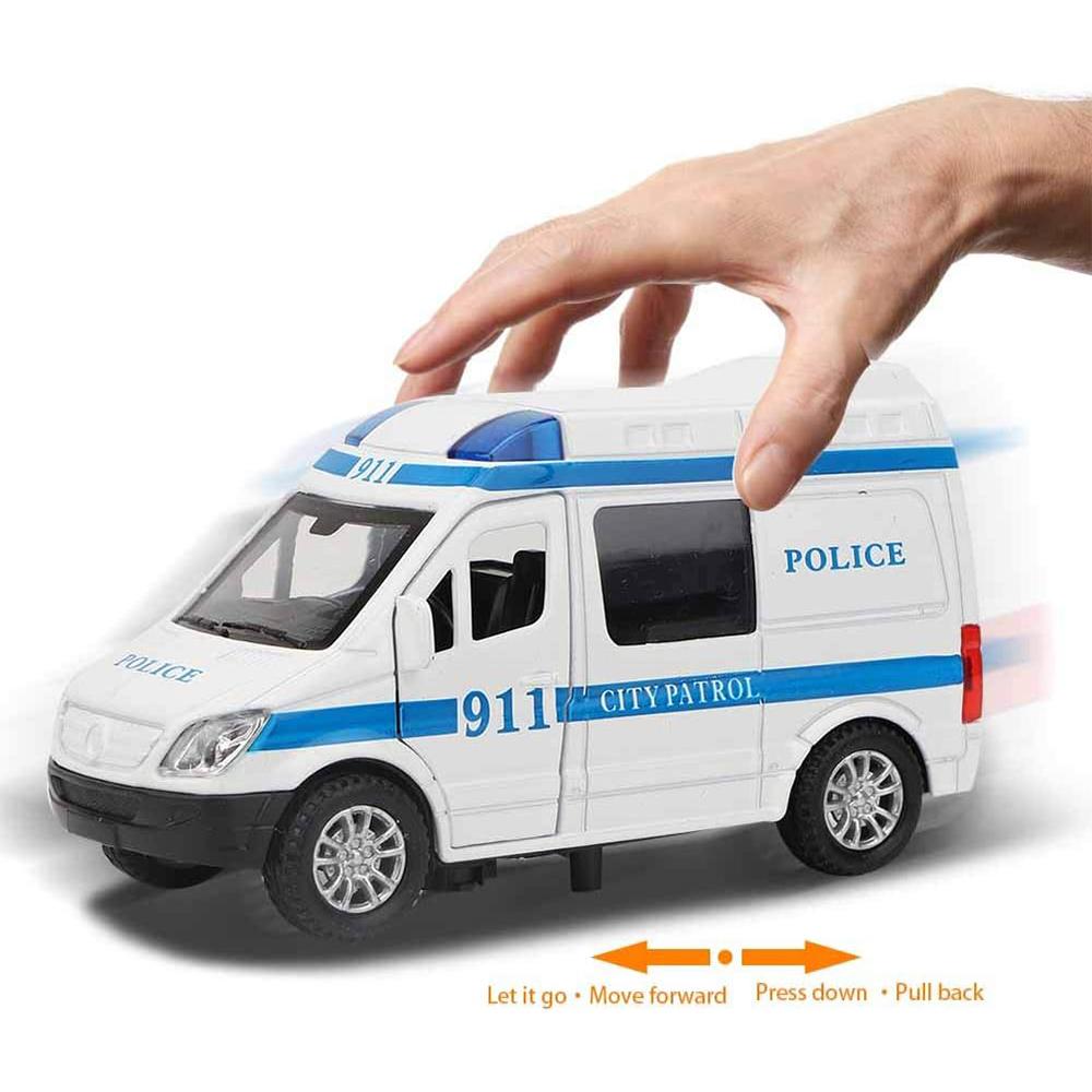1/32 игрушечный автомобиль из сплава, машины скорой помощи, мини-модель автомобиля скорой помощи, стимулирующая игрушечная машинка, игрушечный автомобиль из сплава, звук и свет, подарки для девочек для детей и мальчиков