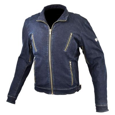 Защитная джинсовая куртка для мотоциклов Deep Indigo 3XL для осени и стандарта CE Level 2 Защитные джинсы стандарта CE из эластичного материала