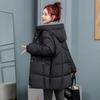 2024 Winter Plus Size Korean Style Mid-Length Thickened Cotton Coat for Women