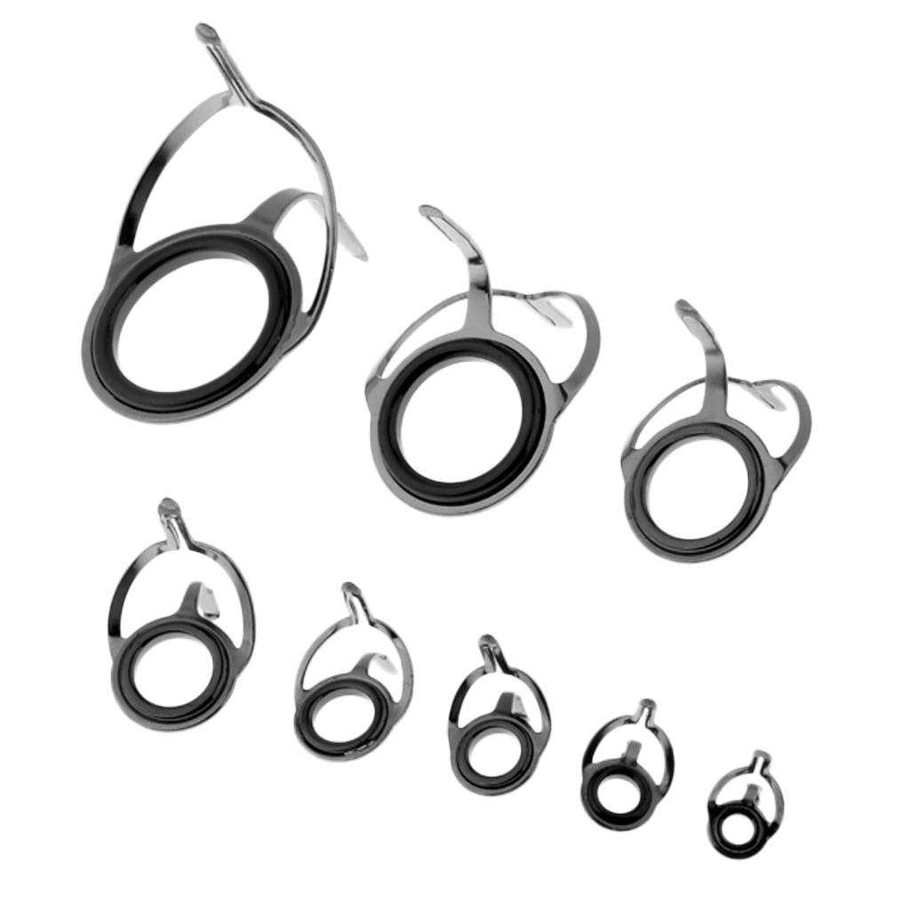 8pcs Double Leg Fishing Rod Guides Saltwater Fishing Rod Tip