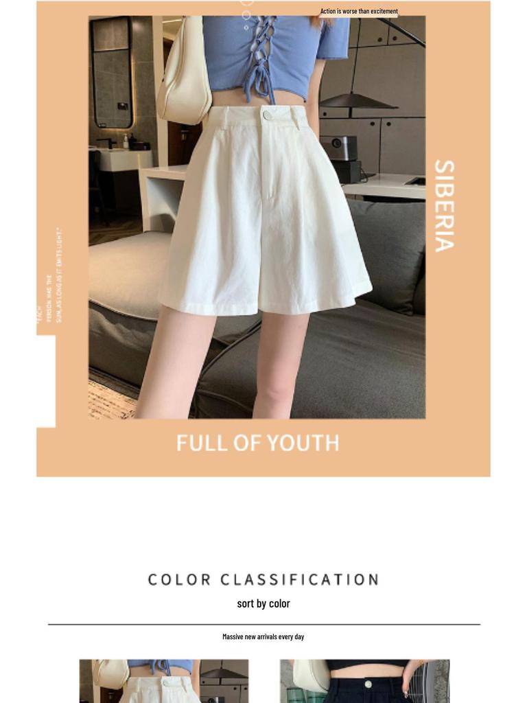 Женские шорты больших размеров с высокой талией для работы - Облегающие, свободные, с широкими штанинами, повседневные брюки для лета 2023