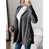 [Cozy Winter Cardigan] Warm & Cozy Women's Winter Plush Diamond-Patterned Hooded Cardigan | Longline Loose Fit Open Front Long Sleeve Coat