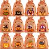 12pcs/sets Linen Halloween Gift Drawstrings Bag Black Orange Children's Candy Bag Pumpkin Burlap Bundle Drawstring Candy Bags