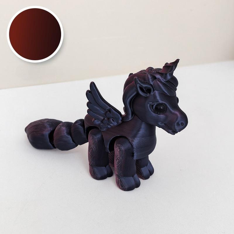 3D-печатная шарнирная игрушка-единорог, светящаяся в темноте, экологически чистая, подвижные суставы, креативные подарки, коллекционные настольные украшения