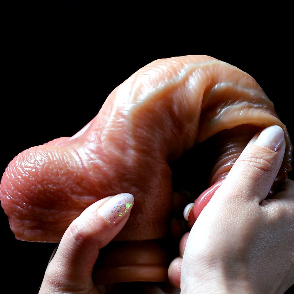 8,5-дюймовый реалистичный пенис для женщин, раздвижной фаллоимитатор крайней плоти, фаллоимитатор на присоске, женский мастурбатор, большой член, анальный секс-игрушки для взрослых, магазин