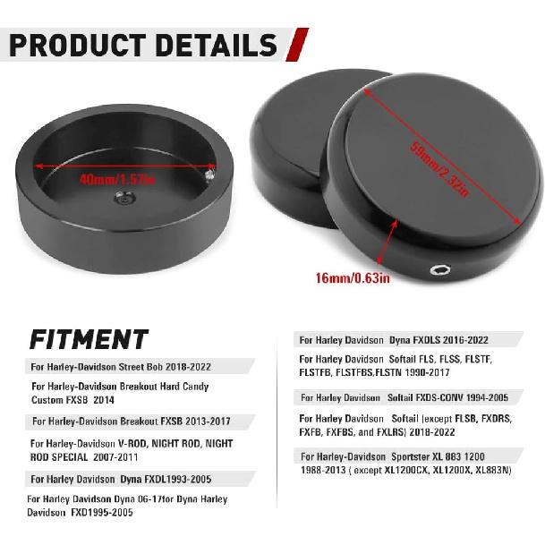 FSFY 1 комплект крышек гаек штока верхней вилки для Harley Davidson Street Bob Breakout V-ROD Dyna Softail Sportster XL 883 1200, черные