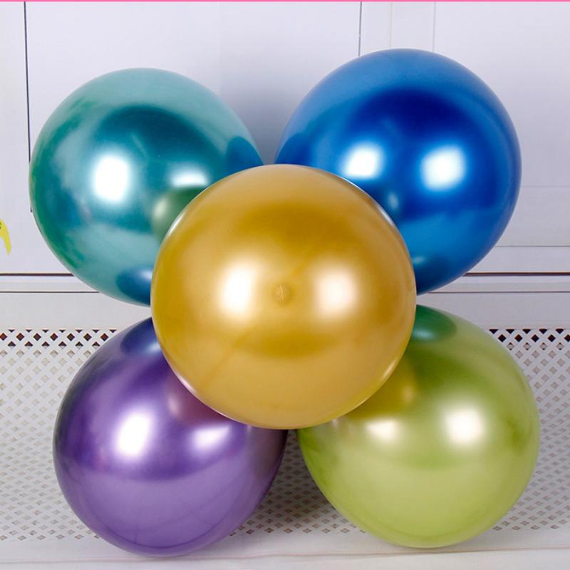 100 шт. 5/10/12 дюймов металлические воздушные шары для украшения свадьбы, дня рождения, металлические хромированные воздушные шары для фестиваля, вечеринки, утолщенные воздушные шары
