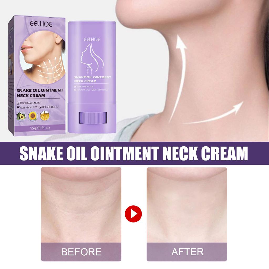 EELHOE Natural Snake Oil Neck Firming Cream Wrinkles Remover Skin Rejuvenation Moisturizing Anti Aging Whitening Neck Cream Skin Care