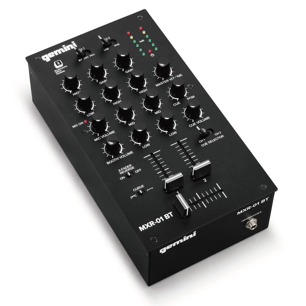 Gemini MXR-01BT 2ch DJ Mixer with Bluetooth Connection Function and Gain & EQ [Domestic Genuine Product]
